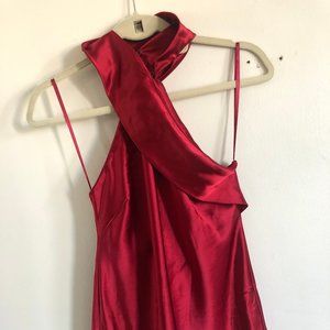 GALVAN LONDON RED SILK HALTER TOP 6
